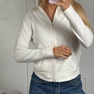 Relativity Cream Zip Knit Pullover